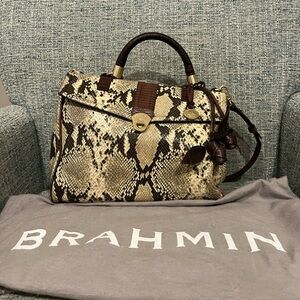 Brahmin Python Croc Satchel EUC like new